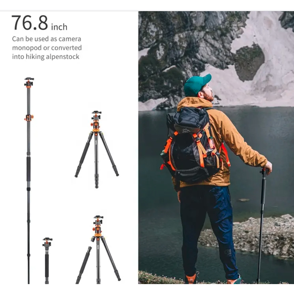 K&F Concept Aluminium tripod (Transverse Center Column) KF09.090V1 - 6